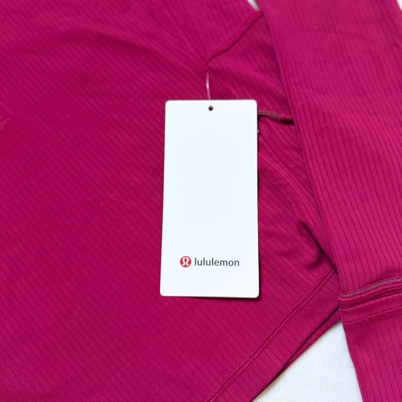 NWT Lululemon It’s Rulu™ Ribbed Cropped Half Zip – Magenta Smoke – Size L - Picture 11 of 11